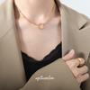 Elegante anillo de cadena con diseño asimétrico de moda de nicho con personalidad, colgante simple, collar de acero de titanio que combina con todo.