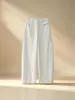 Calça Tesouro de Outono: cintura alta, modelador e que valoriza a silhueta, feito de algodão macio com um caimento elegante, calça casual versátil de perna larga para mulheres