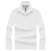 Camisa polo de manga larga para hombre de estilo business de alta gama, hecha de 100% algodón mercerizado, una camiseta casual de manga larga de color liso para hombres de mediana edad