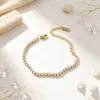 Pulsera de lujo ligero de alta gama con incrustaciones de diamantes, superventas transfronteriza europea y americana para mujer, pulsera de acero inoxidable y circonita, en stock, directo del fabricante