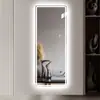 Espelho de Corpo Inteiro, Espelho de Vestir, Espelho Inteligente com Luz, Tela Sensível ao Toque, Decoração de Barbearia, Espelho Longo, Luz LED Iluminada, Alta Definição, Comércio Exterior