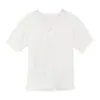 Camisa de Mujer de Manga Corta Diseño de Verano Sentido de la Moda Nicho Ribete de Encaje Top Estilo Coreano Cuello en V Elegante Jersey Camisa Blanca
