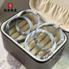 Pulsera de Flor Negra y Azul Estilo Chino con Tinta Degradada, Estilo Nacional Comparable al Color Jade, Pulsera de Jade Pollo Negro, Regalo Promocional
