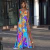 Vestido de Primavera 2025 Folha Nova Tecido Elástico em Quatro Direções Estilo Boêmio Alça Única Ombro a Ombro Sem Alças Vestido Longo
