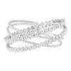 Ventas Directas de Fábrica Moda Trendy Europea y Americana Transfronteriza Pulsera de Acero con Alambre y 4 Filas de Pedrería para Mujer, Accesorio de Mano de Lujo Ligero con Garras de Lingote