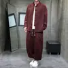 Otoño/Invierno 2026 Conjunto de Camisa de Manga Larga Holgada con Cuello Alto Traje Tang para Hombre Conjunto de Dos Piezas con Chaqueta y Pantalones Abotonados Estilo Chino