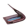 Cartera casual de negocios para hombre corta color sólido patrón de lichi múltiples ranuras para tarjetas gran capacidad PU monedero para monedas tarjetero venta al por mayor