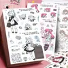 20 Hojas Lindas Ins de Alto Valor Personaje para Journaling Estilo Dulce Collage Chica Anime Material Decoración Pegatinas DIY