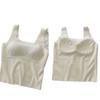 Chaleco de Malla Fresca Ultrafino de Verano para Mujer, Transparente y Sexy, Viene con Almohadillas para el Busto para Cubrir los Senos, Top Interior de Cuello Cuadrado Largo