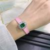 Pulsera de esmeralda con simulación explosiva de libro de equitación rojo transfronterizo, reloj con cinturón para mujer, pulsera ajustable de dos usos