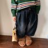 Pantalones Rectos de Mezclilla Jiaye para Niñas Otoño 2024, Elegantes Pantalones Acampanados Cortos Holgados