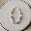 Pulseira de Prata e Pérola para Mulheres, Estilo Coreano, Tendência do Instagram, Luxo Leve, Fashion, Versátil, Design de Nicho, Sensação de Alta Qualidade, Atacado