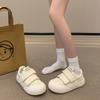 Zapatos Velcro Crema Blancos para Mujer Feos Lindos Primavera y Verano Nuevo Chic Nicho Estilo Coreano Zapatos de Plataforma de Dedo Gordo Zapatos de Pan de Suela Gruesa