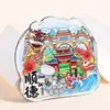Imanes para Refrigerador de Ciudades Turísticas Nacionales de Acrílico Plano Hitos de Beijing Shanghái Pegatinas Magnéticas Culturales y Creativas Atracciones
