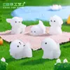 Paisaje en miniatura, linda figura de cachorro de pelo rizado brillante, decoración DIY, accesorio de bolsa sorpresa, pequeño adorno de escritorio o de coche