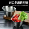 Cubo de acero inoxidable para verduras de barbacoa de estilo coreano, lechuga, verduras verdes, tazón diagonal, olla caliente, restaurante, buffet, tazón de condimentos, tazón de ensalada