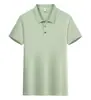 Camisa Polo de Hielo de Seda de Verano Ropa de Trabajo para Hombre Negocios Manga Corta Secado Rápido Algodón Estampada Solapa Camisa Publicitaria Camiseta