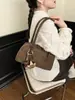 Bolso de Bowling Nuevo Vintage de Cuero Gamuzado Otoño/Invierno 2026, Bolso de Hombro Versátil de Moda Estilo Coreano para Mujer, Bolso de Mano, Bolso de Axila
