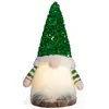 Decoración de Muñeco Navideño sin Rostro Transfronterizo con Sombrero de Lentejuelas, Adorno Luminoso, Lindo Gnomo Rudolph