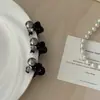 Perla Negra Pedrería Pequeño Clip para Mujer de Gama Alta Nuevo Pasador Lateral Pinza Lateral Flequillo de Princesa Pinza Pequeña Accesorios para el Cabello