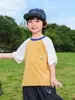 Camiseta de Manga Corta para Niños, Estilo Delgado de Verano, Nuevo Modelo de Verano 2026, Top Raglán de Media Manga para Niños, Atuendo de Moda para Pequeños Caballeros