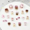 Juguete de Comida Simulada Paleta de Helado Accesorios para Uñas Arte Gato de Dibujos Animados Lindo Perla Té con Leche Piezas de Resina DIY