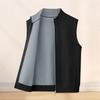 Chaleco Cárdigan de Lana de Alta Gama Lavable a Máquina para Hombre, Otoño e Invierno Casual de Negocios, Chaleco Suéter Cálido de Punto con Cuello Alto