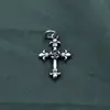 Plata de Ley S925 Retro Personalizado Colgante de Cruz de Mariposa Rosa Accesorios para Collar Pulsera de Pareja Masculina y Femenina DIY
