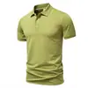 Nova camisa polo estilo europeu para homens, moda de verão, camiseta top casual de alta qualidade com gola de lapela e manga curta, transfronteiriça