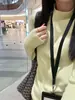 Suéter Sencillo de Cuello Medio Alto Estilo Coreano para Mujer Primavera Otoño Tejido Manga Larga Ajustado Suave Agradable a la Piel Capa Interior Capa Base