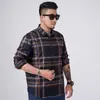 Camisa de Otoño e Invierno Talla Grande para Hombre Gordito Holgada Cuadros Casual de Negocios Talla Extra Grande Camisa Ropa de Negocios Manga Larga
