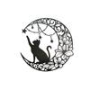 Colgante decorativo de pared con silueta de gato negro de luna de hierro de gran venta transfronteriza.