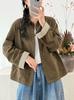 Chaquetas Casuales de Primavera y Otoño 2025 Nuevas Blusas Holgadas Chaquetas de Manga Larga Ropa de Trabajo Talla Grande Color Sólido Productos de Exportación