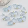 Colgante de Mariposa de Vidrio Transparente Degradado con Anillo de Cobre, Pulsera Trenzada de Cuerda con Cuentas Hecha a Mano de Nuevo Estilo Chino, Accesorio de Cadena para Suéter