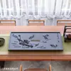 Bandeja de té de piedra negra y dorada, bandeja de té para oficina, mesa de té con juego de té incorporado, juego de té Kung Fu, bandeja de té con sistema de drenaje, juego de té completo