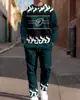 Conjunto de Sudadera Casual de Moda Europea y Americana Temu Transfronterizo Nuevo Conjunto de Dos Piezas Holgado para Hombre con Cuello Redondo y Pantalones