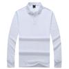 Outono e Inverno novo algodão puro Pérola camisa polo masculina masculina de manga comprida com lapela camiseta roupa de trabalho larga camisa cultural corporativa