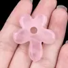 2184-polvo púrpura cristal blanco ágata ojo de tigre tallado en piedra flor colgante DIY flor de cinco pétalos colgante decorativo para joyería