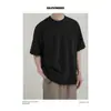 Camiseta Masculina de Cor Sólida com Manga Curta, Solta, Fina, Respirável, Resistente a Amassados, Top de Meia-manga para Casais, Camisa Base Casual Branca