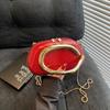 Bolso de Mano de un Solo Hombro para Mujer Color Sólido Gran Capacidad Tendencia Nueva para Mujer Mango Metálico Cadena de Cena Personalizada