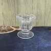 Castiçal hexagonal de vidro encerado estilo retrô europeu para hotel, restaurante, casamento, decoração que cria uma atmosfera romântica.