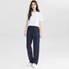 Verano 2026 Nuevo Estilo Color Sólido Versátil Casual Holgado Pierna Ancha Rectos Pantalones Deportivos para Mujer con Cintura Elástica