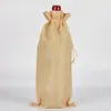 Novo em estoque Bolsa para Garrafa de Vinho Behy de Linho com Cordão Bolsa para Festa para Vinho e Champagne Fácil de Transportar