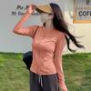 Chamarra de Yoga para Mujer con Cuello Alto, Cierre, Ajuste Ceñido, Secado Rápido, Transpirable, Top de Entrenamiento para Pilates, Versátil para Fitness y Correr