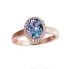 Corindón Alejandrita que Cambia de Color Plata S925 de Nicho Anillo Elegante Sencillo Denier Moda Femenina Combinable con Todo