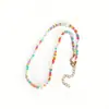 Collar Geométrico Retro de Color Estilo Niña Collar de Perlas con Cuentas de Colores Estilo Coreano Estilo INS Collar para Mujer