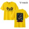 Camiseta de manga corta con cuello en V informal para parejas con estampado de anime de Amazon, estilo espada de verano, Berserk legendario, combinable