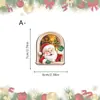 Venta Caliente Transfronteriza Marco de Madera Arqueado para Ventana de Navidad Imán para Refrigerador Decoración Magnética Navideña para Pared Regalo Festivo Estilo Nuevo
