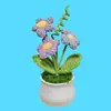 Plantas Pequeñas Tejidas a Crochet Hechas a Mano Transfronterizas, Adornos de Escritorio Tejidos con Hilo, Regalos Decorativos, Macetas de Flores Eternas al por Mayor
