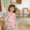 Camisola de Dormir de Verão para Meninas, Regata Dopamina de Seda Gelada, Roupa Sem Mangas para Ar Condicionado para Meninas Jovens e Mais Velhas, Roupa de Casa